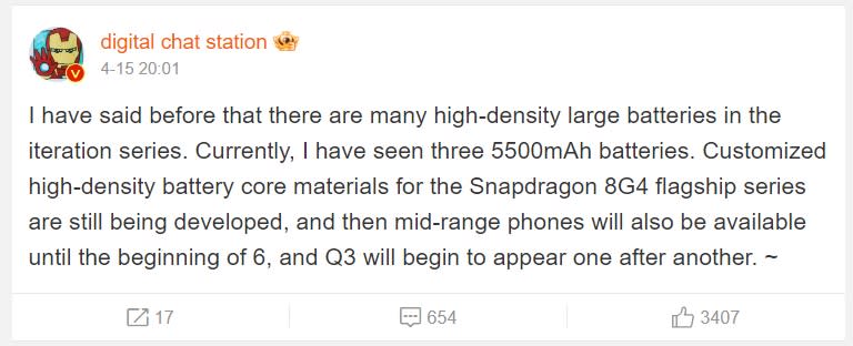 A rumor suggests Qualcomm's next flagship chip could require more power to satisfy its hunger.