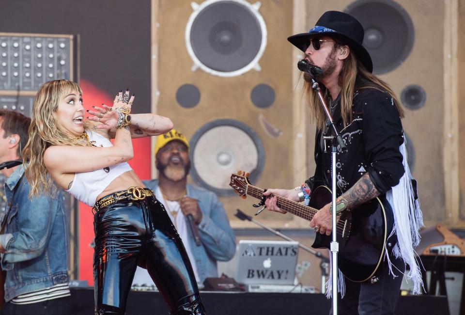 Miley and Billy Ray Cyrus