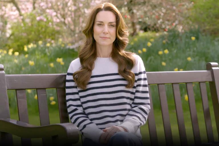 Kate Middleton, en el video de marzo cuando anunció que tiene cáncer