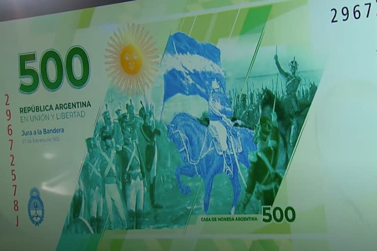 El dorso del billete de $500 en el que se encuentra Remedios del Valle