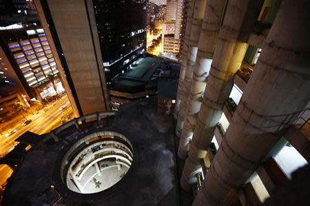 A view of the lobby from the top of the "Tower of David" skyscraper in Caracas February 3, 2014. REUTERS/Jorge Silva