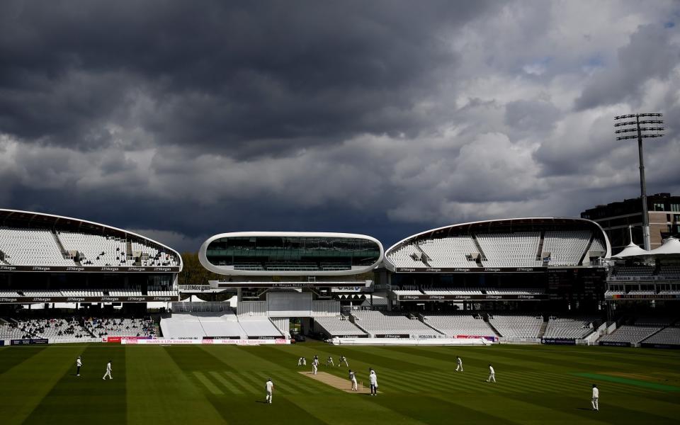 A general view of play during Day One of the County Championship match between Middlesex and Yorkshire at Lord's on April 19, 2024