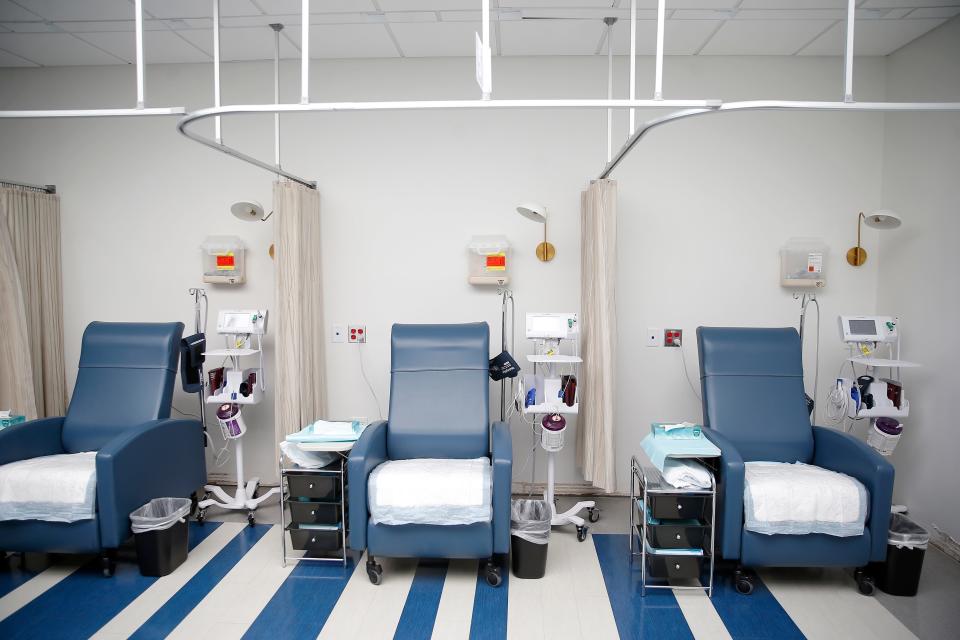 In this April 22 file photo, an empty abortion recovery room is pictured inside a Planned Parenthood clinic in Tulsa.