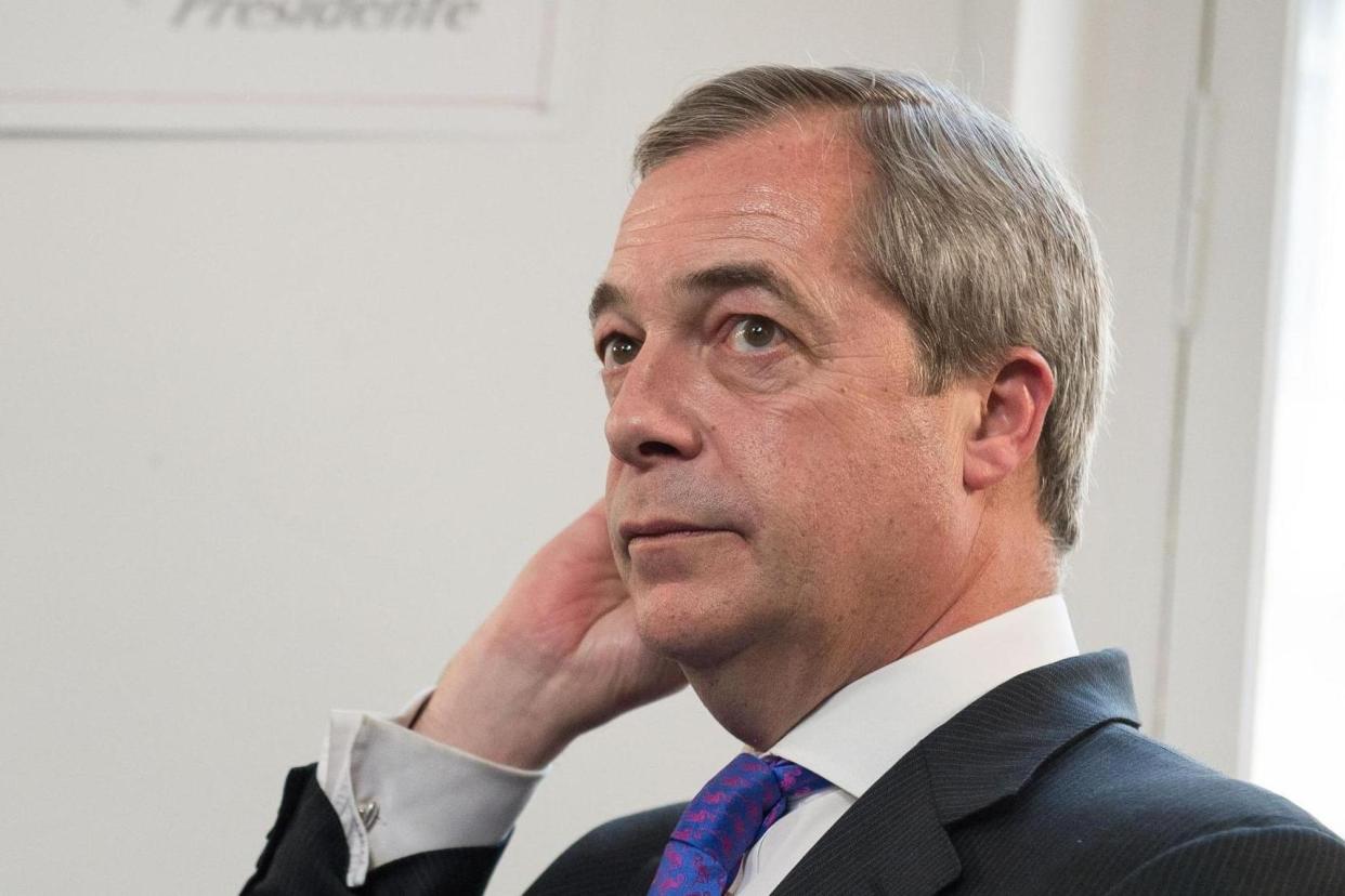 Blame: Nigel Farage said EU leaders were responsible for the atrocity in Barcelona: PA