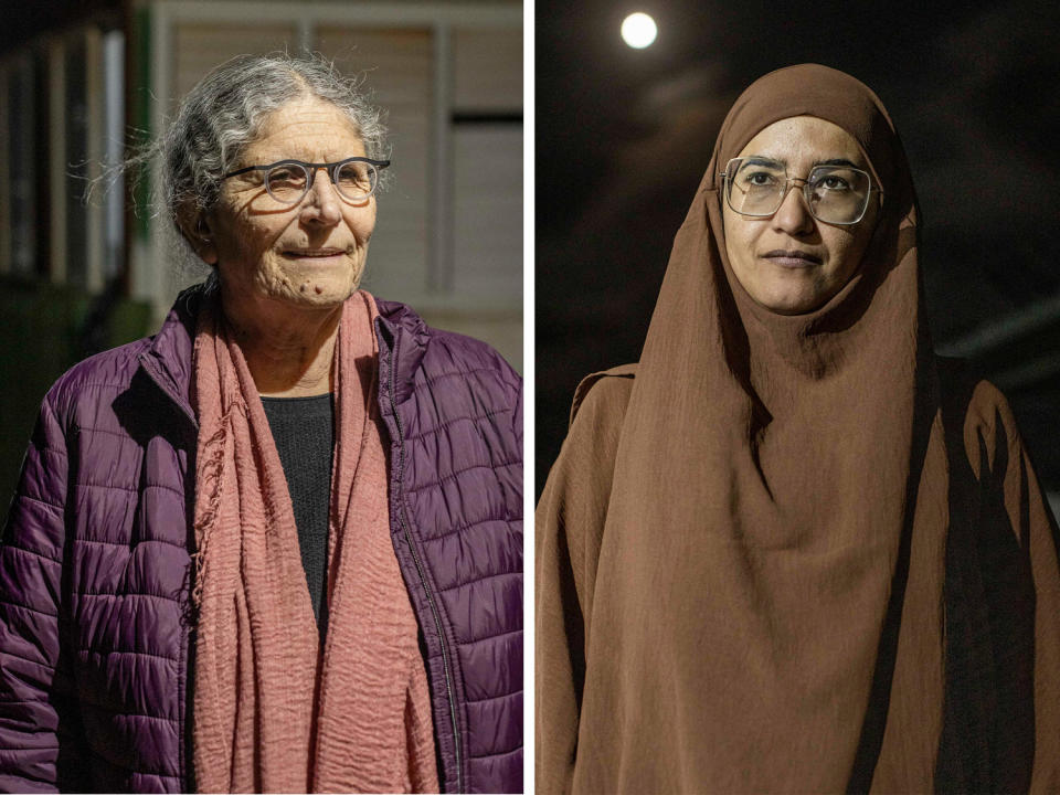 Haia Noach, co-founder of the Negev Coexistence Forum for Civil Equality, and Huda Abu Obaid, also a member of the forum. (Avishag Shaar-Yashuv for NBC News)