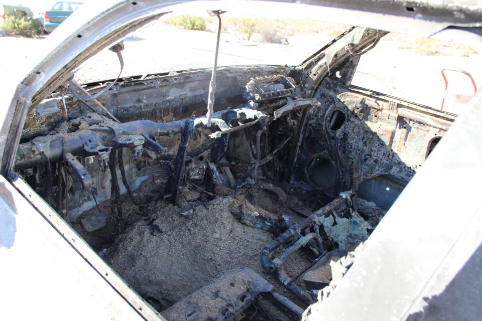 A man and a woman were doused with gasoline and set on fire while sitting in a pickup truck in Johnson Valley on Monday, June 19, 2023.