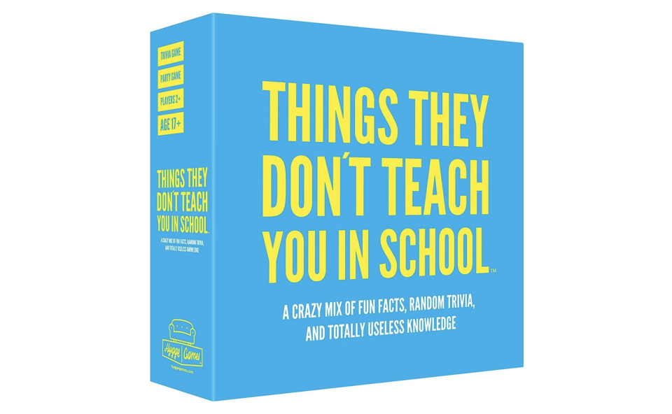 <p><a href="https://go.redirectingat.com?id=74968X1596630&url=https%3A%2F%2Fwww.uncommongoods.com%2Fproduct%2Fthings-they-dont-teach-you-in-school-game&sref=https%3A%2F%2Fwww.thepioneerwoman.com%2Fholidays-celebrations%2Fgifts%2Fg39775653%2Fgifts-for-son%2F" rel="nofollow noopener" target="_blank" data-ylk="slk:Shop Now;elm:context_link;itc:0;sec:content-canvas" class="link ">Shop Now</a></p><p>'Things They Don't Teach You in School' Game</p><p>uncommongoods.com</p><p>$20.00</p><span class="copyright">Amazon</span>