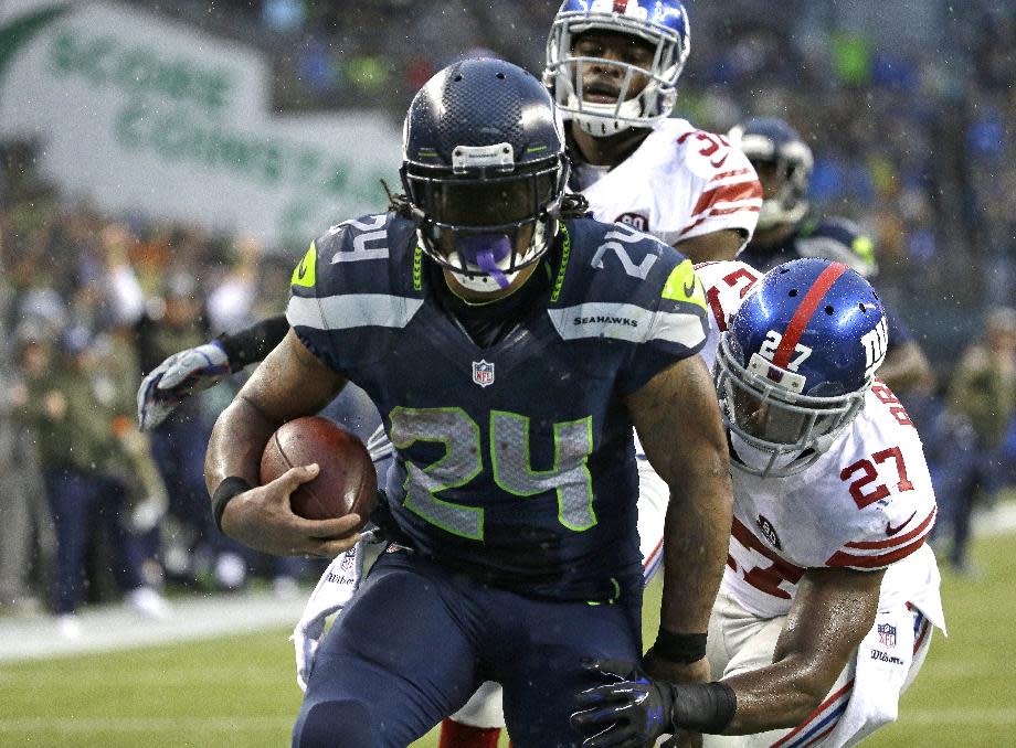 Marshawn Lynch, corredor de los Seahawks de Seattle