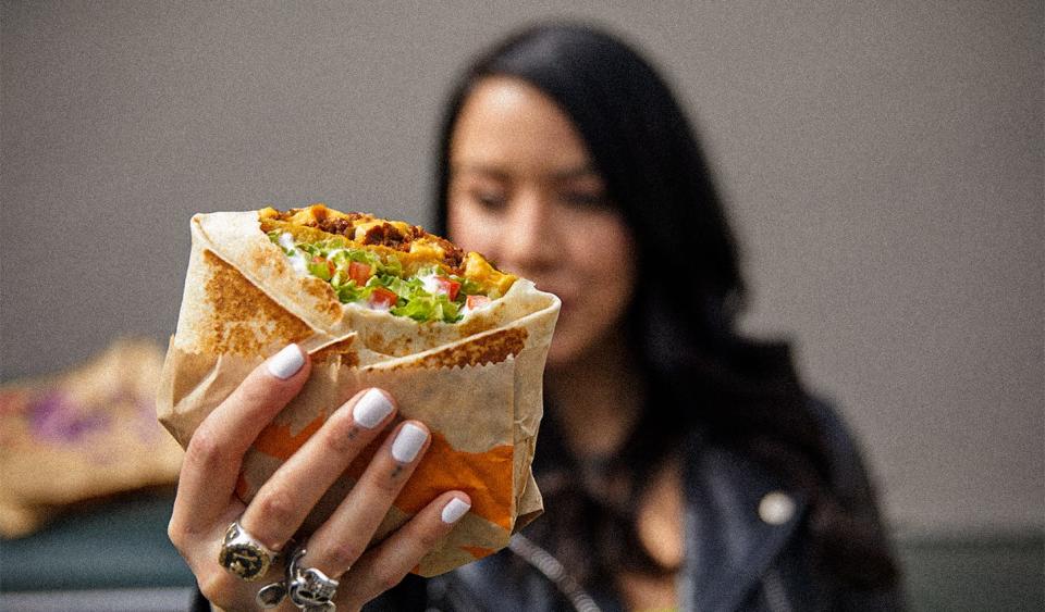 The new Vegan Crunchwrap becomes available Thursday in New York City, Orlando and Los Angeles, for a limited time, while supplies last. The crunchwrap consists of vegan seasoned plant-based protein, blanco sauce, warm nacho sauce, shredded lettuce and diced tomatoes wrapped in a crunchy tostada shell.