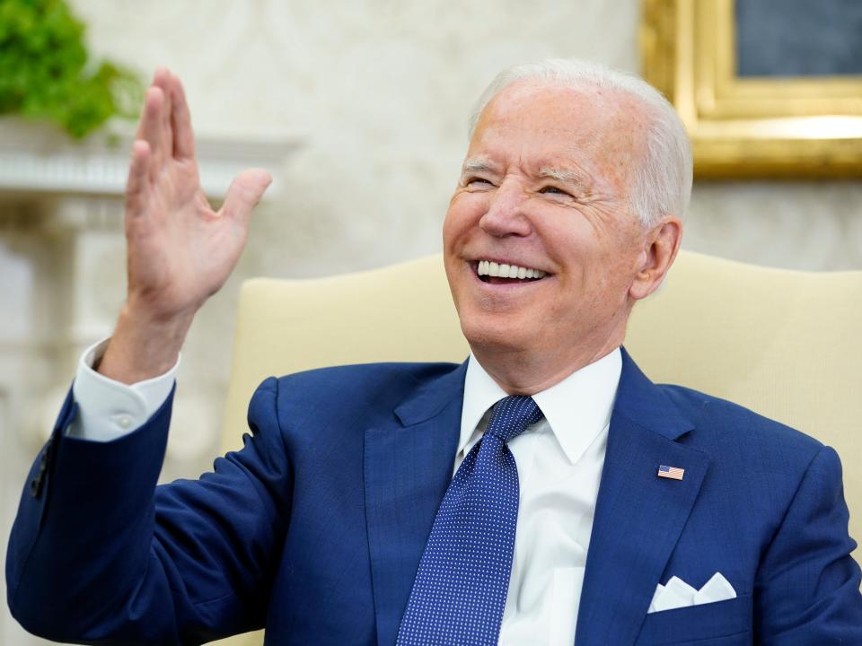 President Joe Biden in the Oval Office of the White House in Washington, Monday, July 26, 2021.