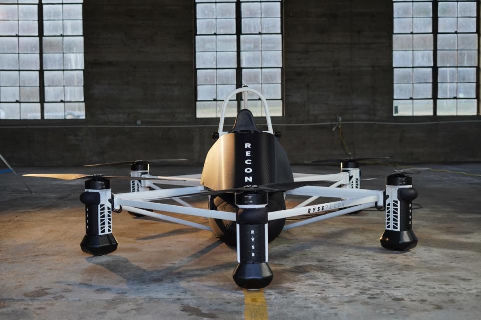 <div class="inline-image__caption"><p>The RECON can fly as high as 400 feet and as fast as 63 miles per hour, and is slated to retail at $150,000.</p></div> <div class="inline-image__credit">RYSE Aero Tech</div>