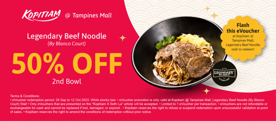 kopitiam - beef noodle voucher