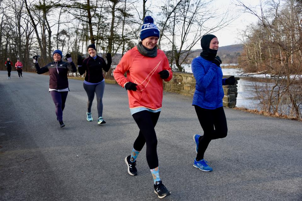 Runners take part in the Recover from the Holidays 50-kilometer run in Staatsburg in 2019.