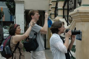 Tourists taking pictures