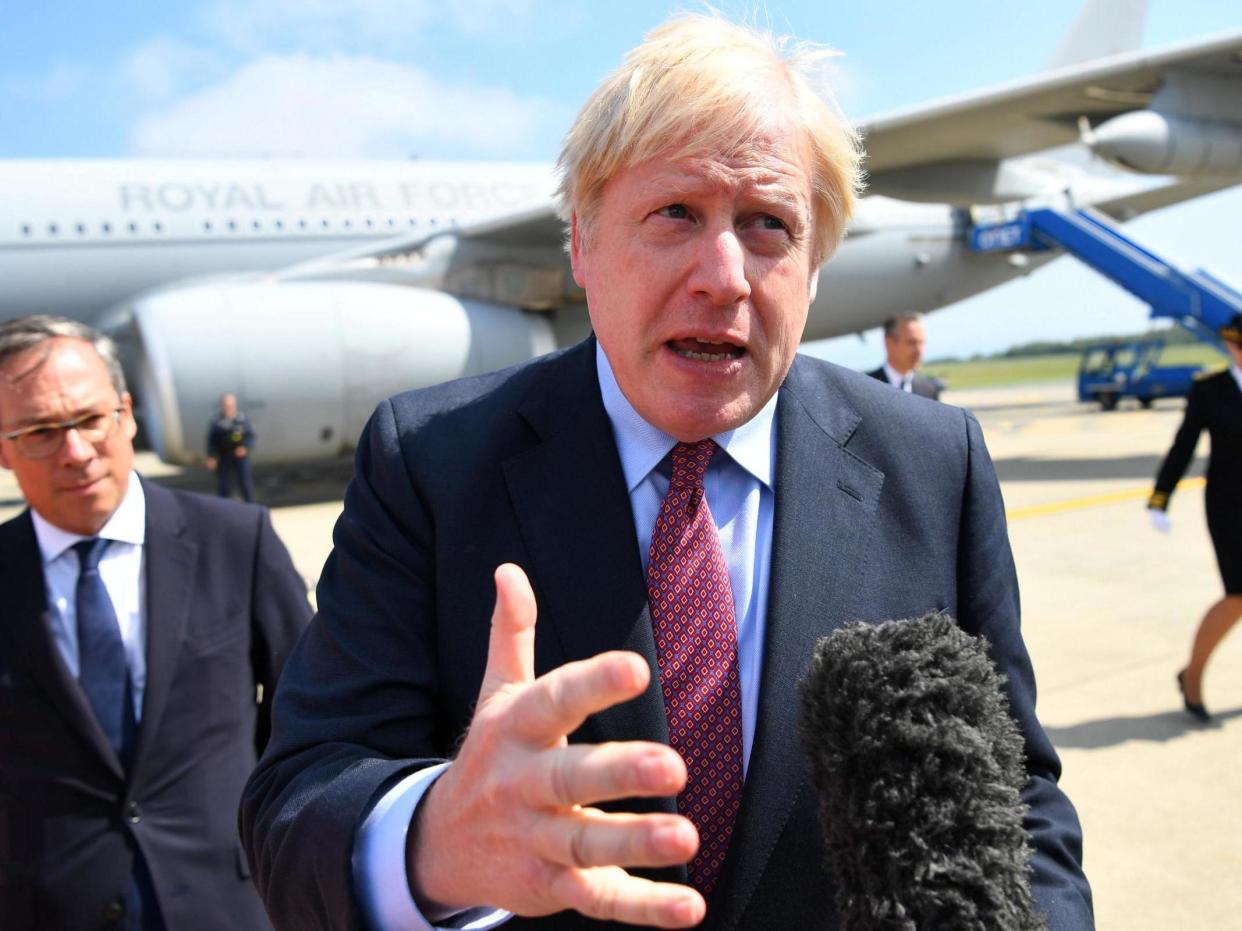 Boris Johnson expects talks with EU on the Irish backstop 'in the coming weeks' and returns Donald Tusk's warning of going down in history as 'Mr No-Deal Brexit': Getty