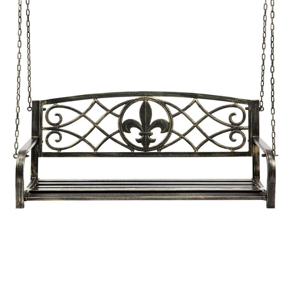 9) Best Choice Products Metal Fleur-De-Lis Porch Swing