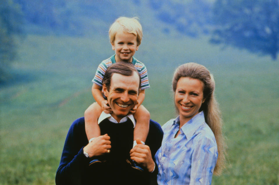 Anne became a mother of two while married to her first husband, Mark Phillips (left), who reached the rank of captain while in the&nbsp;army and retired in 1978.<br /><br />Anne's children did not receive royal titles, which are only inherited through royal sons, according to <a href="https://www.townandcountrymag.com/society/tradition/a12775724/british-princess-royal-title-meaning/" target="_blank">Town and Country's 2017 chat</a> with Lucy Hume from <a href="https://www.debretts.com/" target="_blank">Debrett's</a>, a popular resource for British social skills.&nbsp;When the queen offered to give&nbsp;her grandchildren titles, <a href="http://people.com/royals/zara-tindall-says-she-s-lucky-she-wasnt-given-a-royal-title/" target="_blank">Anne declined</a>. She and Mark named their son Peter.