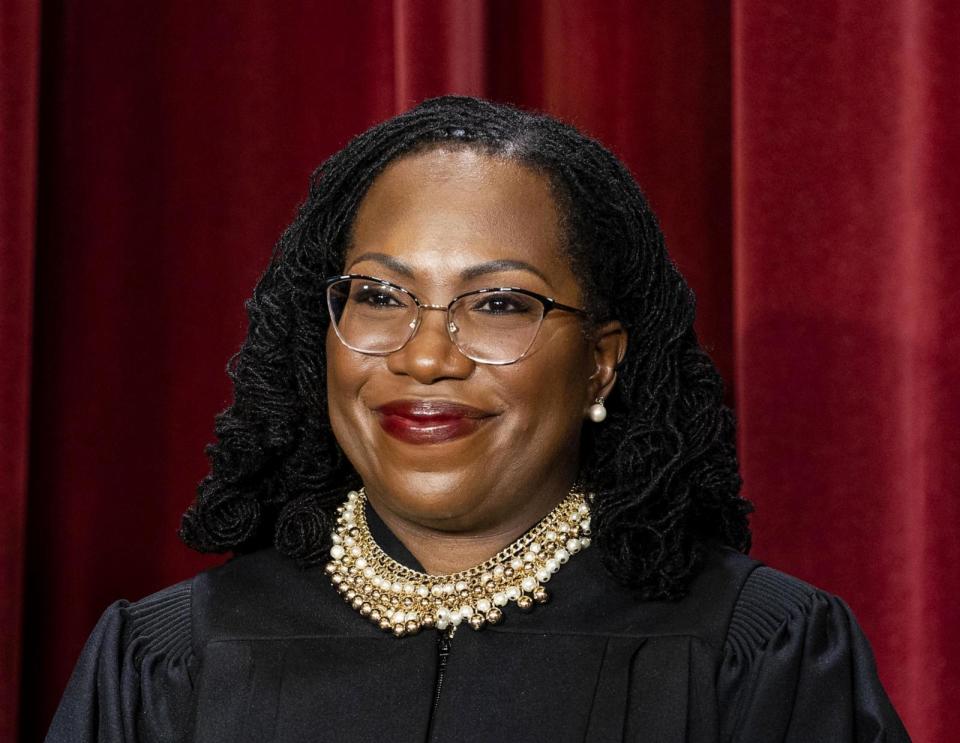 PHOTO: Associate Justice Ketanji Brown Jackson during the formal group photograph at the Supreme Court in Washington, DC, Oct. 7, 2022. (Eric Lee/Bloomberg via Getty Images)