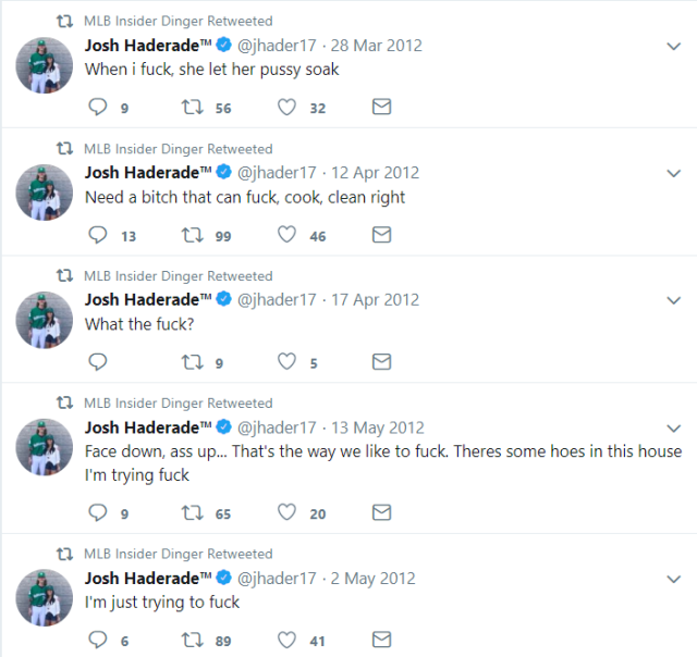 The scene of Josh Hader's apology just after racist, sexist