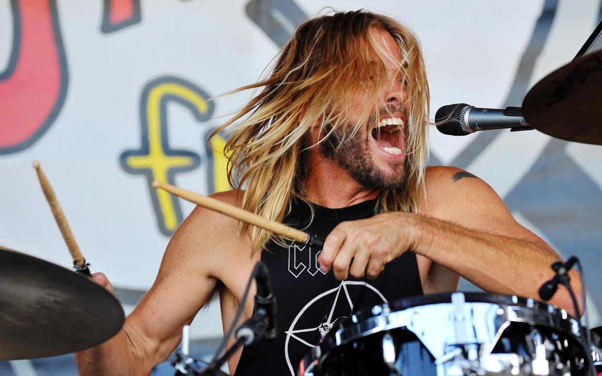 Taylor Hawkins on stage in 2016 - Getty