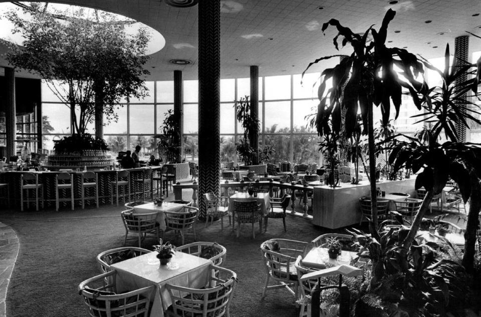 A bar area at the Fontainebleau Hilton Hotel.