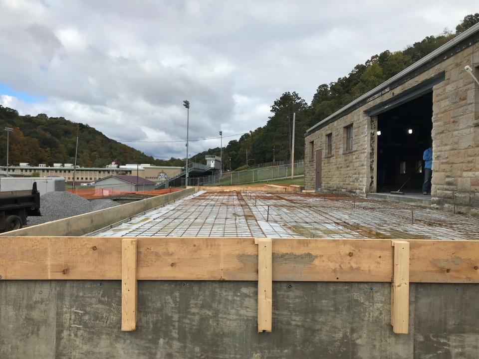 Work has begun on the new Beaver community center with an outdoor stage that will have a concert capacity of 3,000.