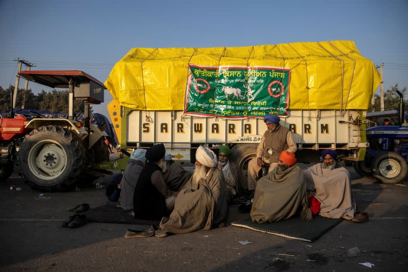 Protest against newly passed farm bills near Delhi