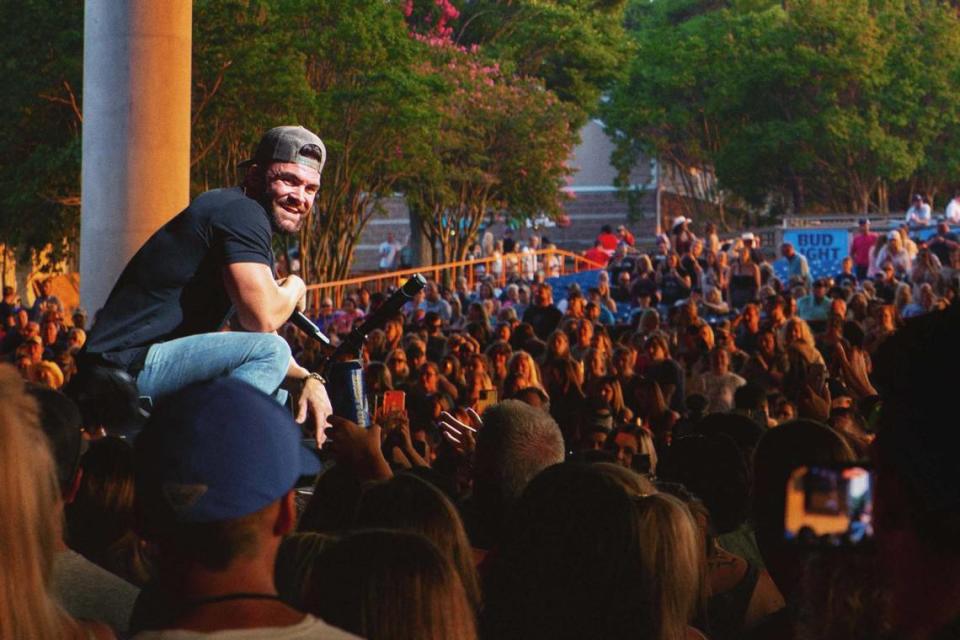 Dylan Scott opens the show for Luke Bryan.