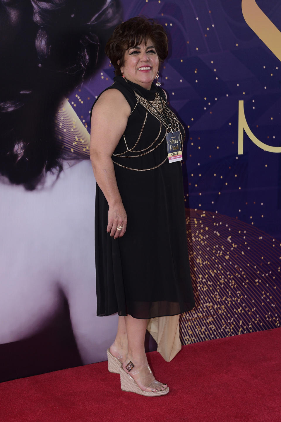 MEXICO CITY, MEXICO - AUGUST 29: Efigenia Ramos attends at red carpet for tribute of Silvia Pinal to celebrate  the artistic career of  of more than 60 years in Entertainment at Palacio de Bellas Artes. on August 29, 2022 in Mexico City, Mexico.  (Photo credit should read Jorge Gonzalez/ Eyepix Group/Future Publishing via Getty Images)