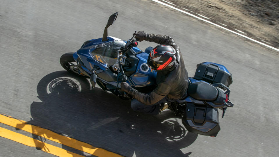 With cruise control, taller handlebars and a wide screen that deflects a massive amount of wind, the bike is the model line’s best for covering longer distances. - Credit: Kevin Wing