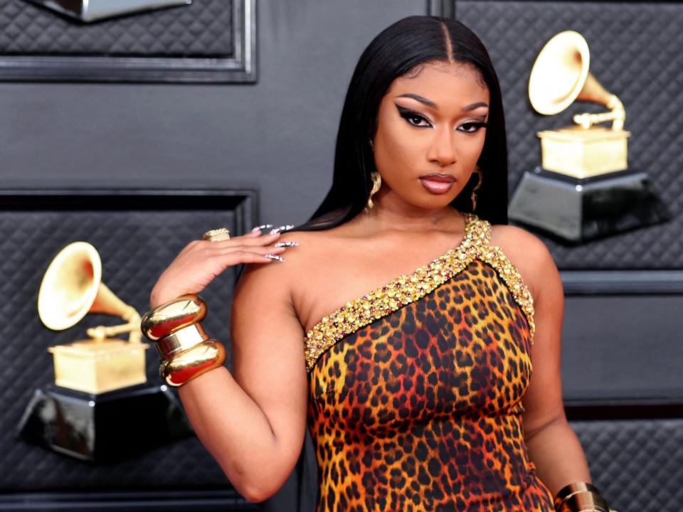 Megan Thee Stallion at the Grammys on April 3, 2022.