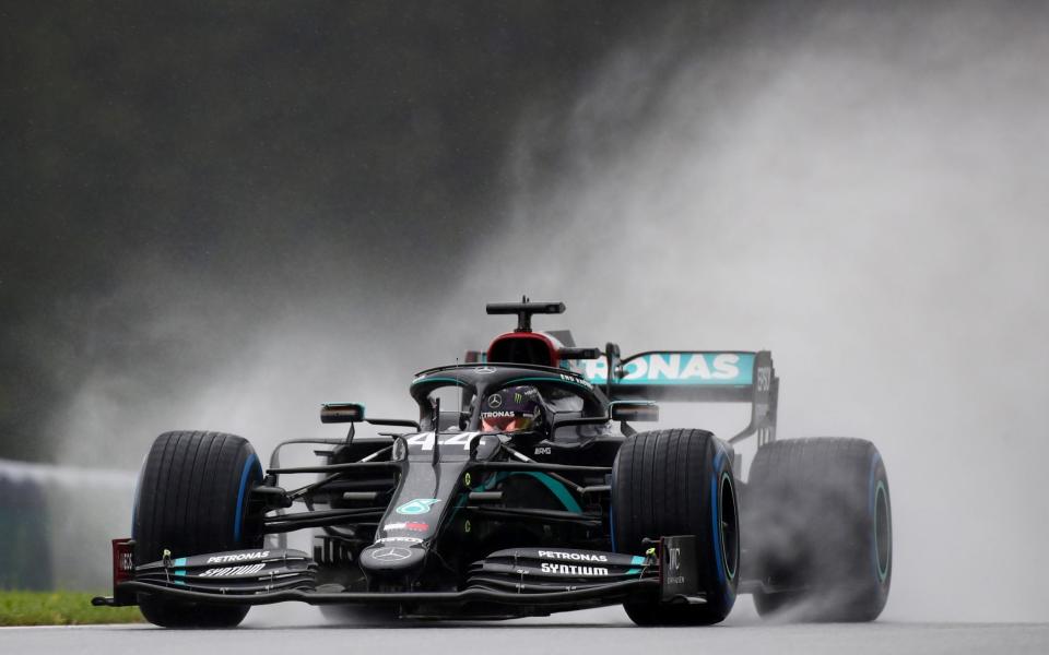 Formula One F1 - Steiermark Grand Prix - Red Bull Ring, Spielberg, Styria, Austria - July 11, 2020 Mercedes' Lewis Hamilton in action during qualifying, following the resumption of F1 after the outbreak of the coronavirus disease - Mark Thompson/Pool via REUTERS