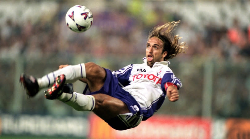 <p> Another iconic figure of the Serie A glory days, Batigol&#x2019;s explosive finishing and machine-gun celebration are still fresh in the memory of Fiorentina fans in particular. The Argentine became a club legend in Florence, but it was with Roma in 2000 where he picked up a Serie A winners&#x2019; medal. </p> <p> He&#x2019;s the only player to have scored a hat-trick in two different World Cups as he excelled at international level, being Argentina&#x2019;s record goalscorer until a certain Lionel Messi came along. </p>