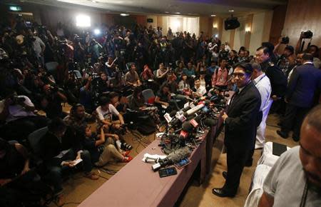 Department of Civil Aviation (DCA) Director General Datuk Azharuddin Abdul Rahman looks on during a news conference at the Kuala Lumpur International Airport in Sepang March 10, 2014. REUTERS/Edgar Su