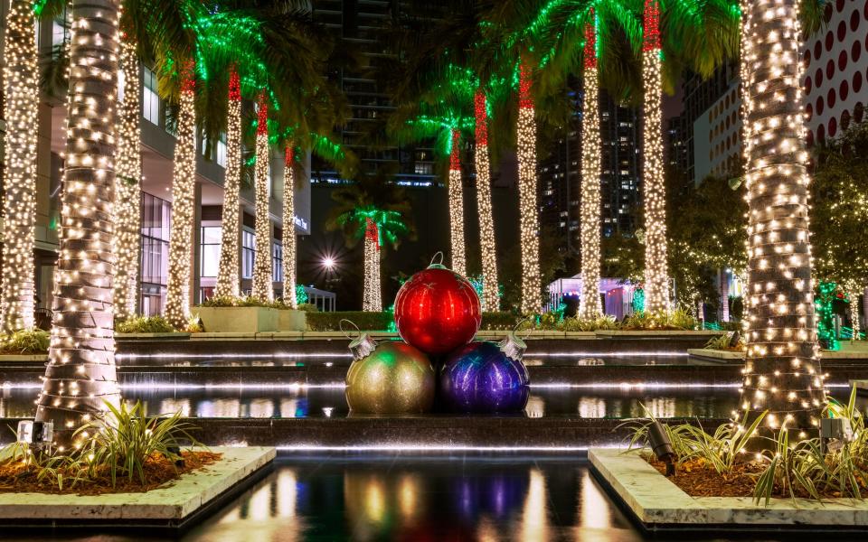 Christmas decorations in Miami, Florida.