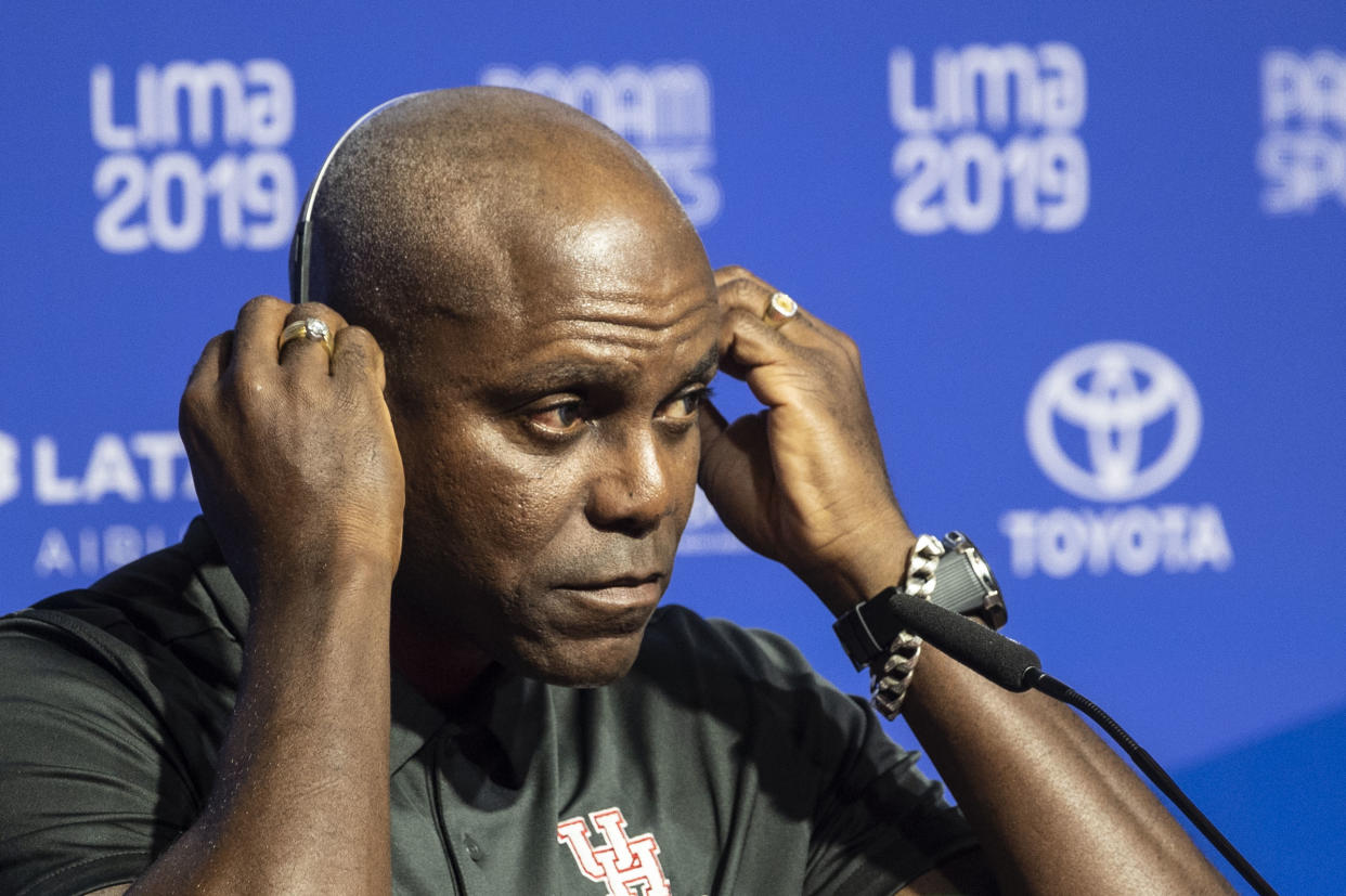 Carl Lewis gave a candid assessment of President Donald Trump at the Pan Am Games. (Getty)