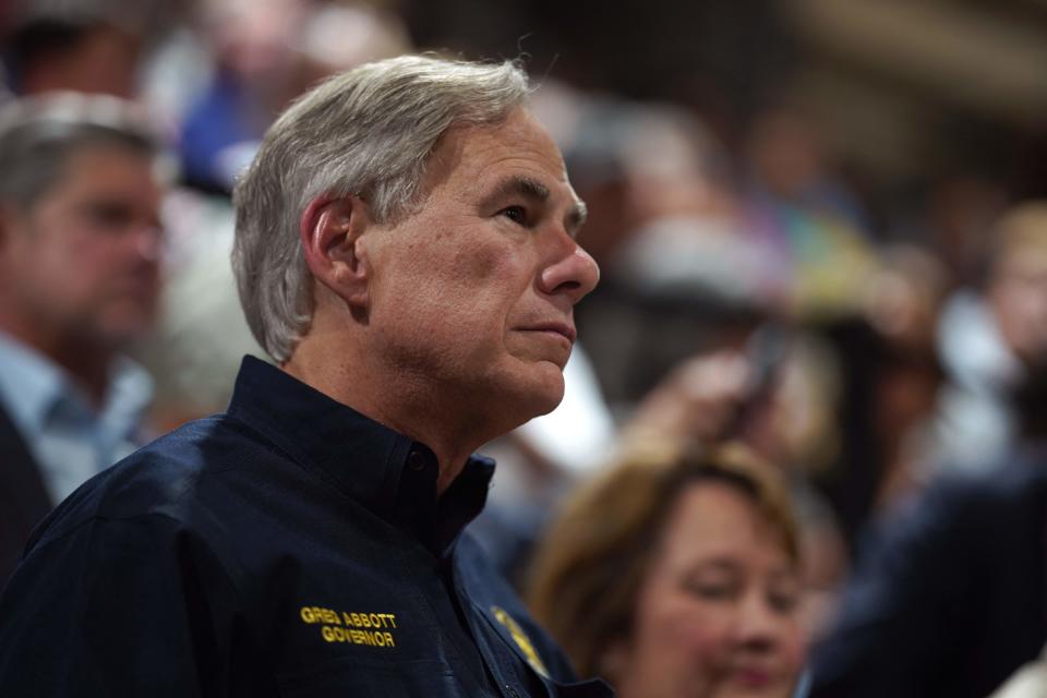 Greg Abbott at vigil