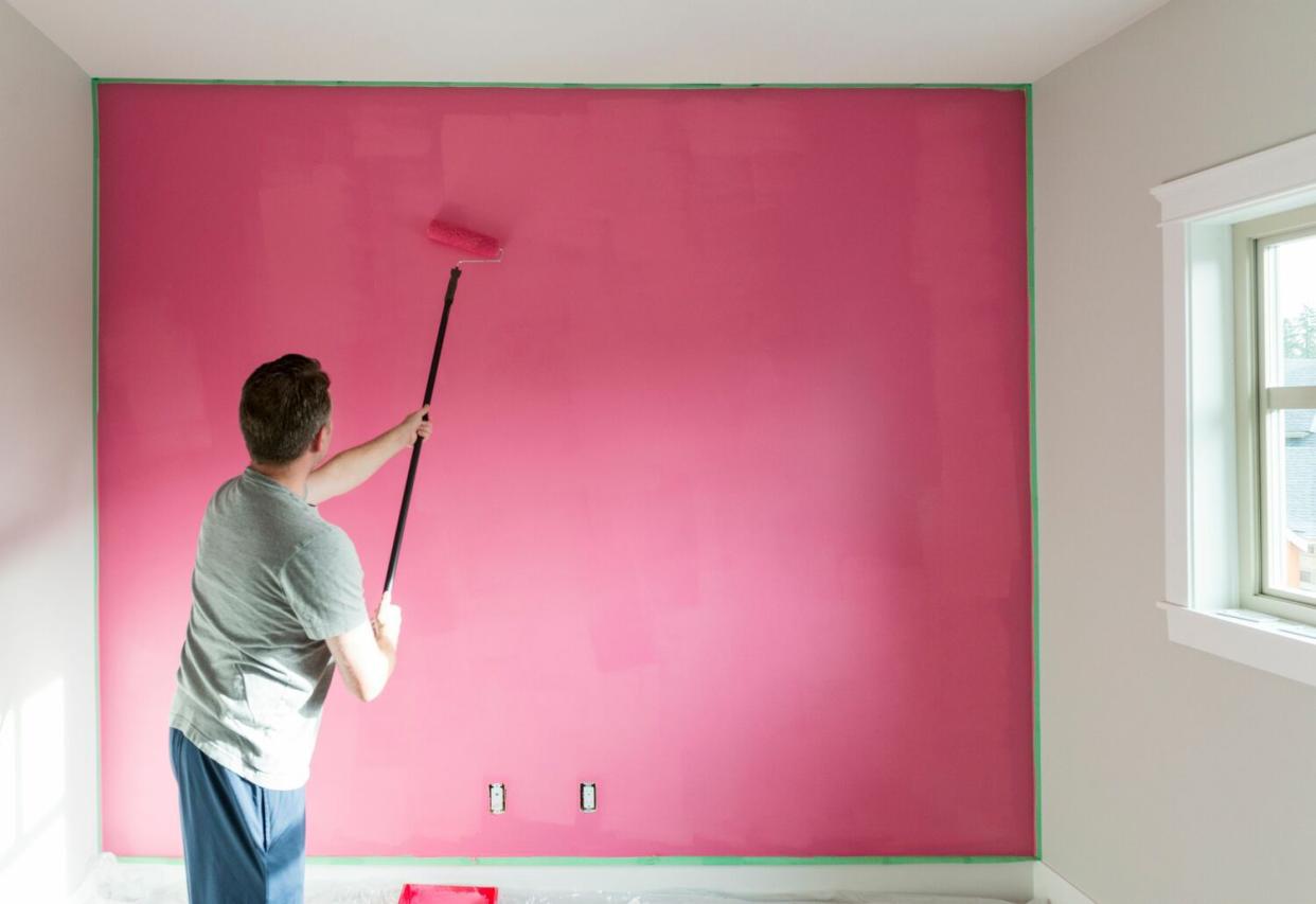 painting pink wall