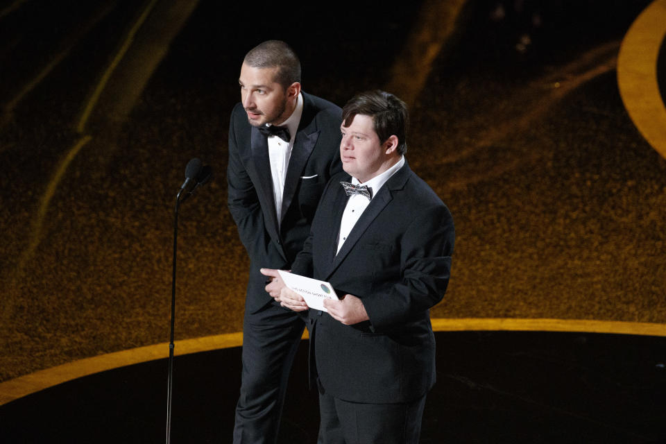 THE OSCARS® - The 92nd Oscars® broadcasts live on Sunday, Feb. 9,2020 at the Dolby Theatre® at Hollywood & Highland Center® in Hollywood and will be televised live on The ABC Television Network at 8:00 p.m. EST/5:00 p.m. PST.  (ARTURO HOLMES via Getty Images) SHIA LABEOUF, ZACK GOTTSAGEN