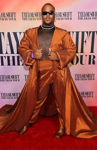 <p>Matt Winkelmeyer/Getty</p> Kameron Saunders at the premiere of 'Taylor Swift: The Eras Tour' on October 11, 2023