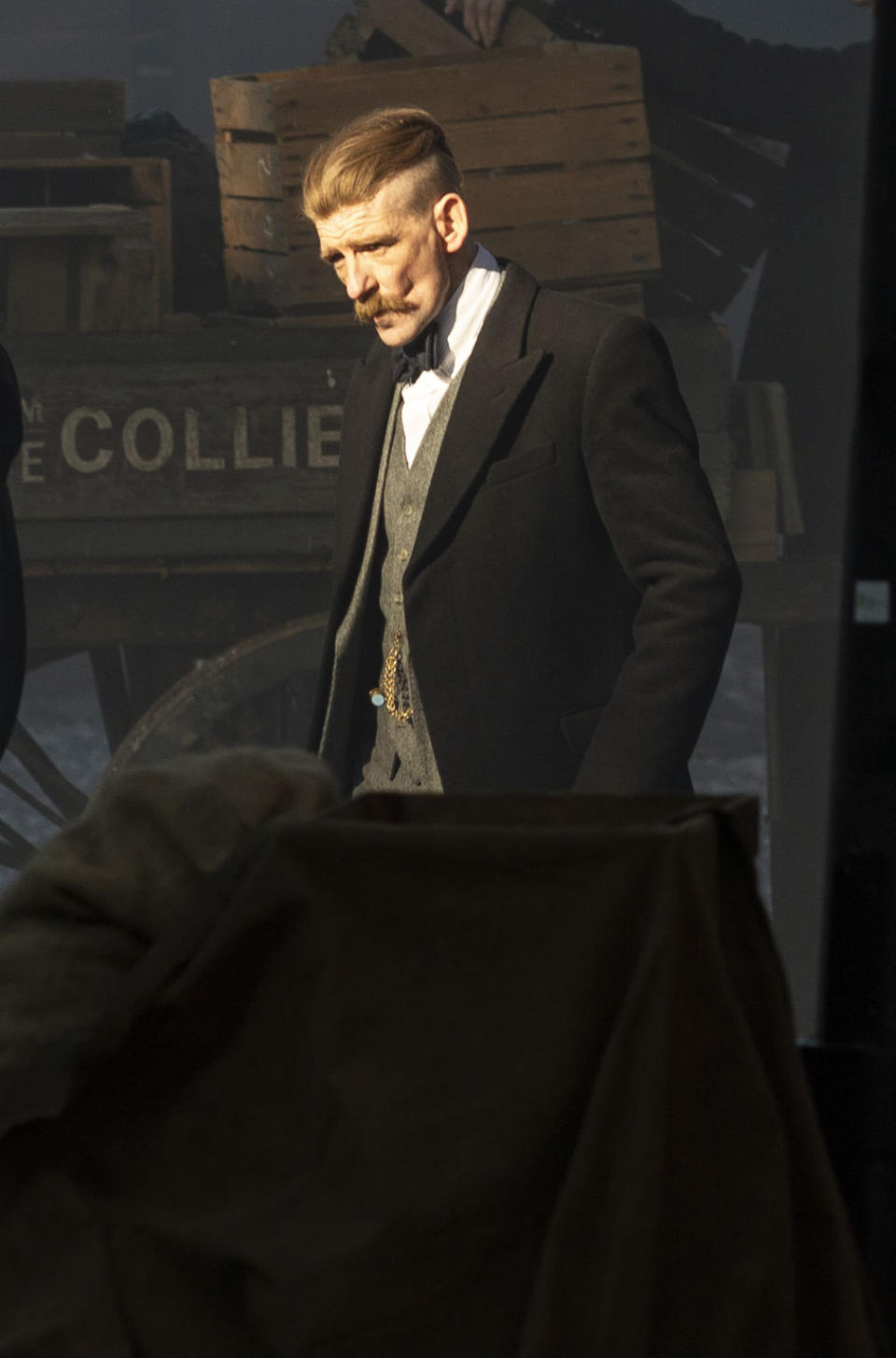 Paul Anderson, who plays Arthur Shelby, prepares for a scene. The filming of Peaky Bliders season 6 continues, in Manchester, pictured in Greater Manchester, March 2 2021. (SWNS)