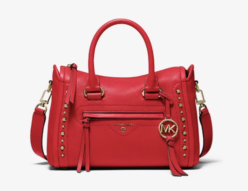 Carine Small Studded Pebbled Leather Satchel. (PHOTO: Michael Kors)