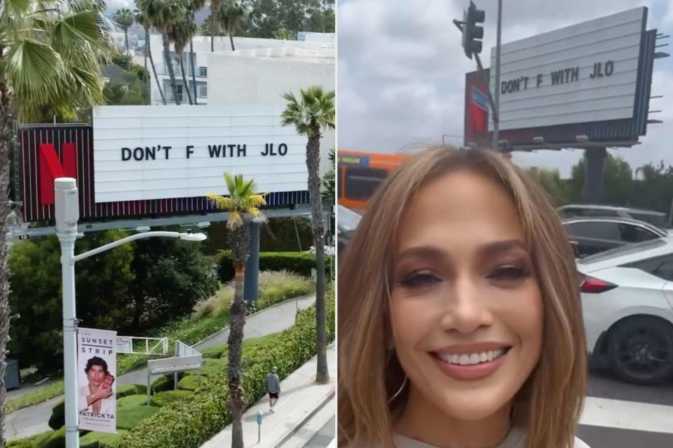 <p>Netflix/Instagram</p> Jennifer Lopez posing with Netflix