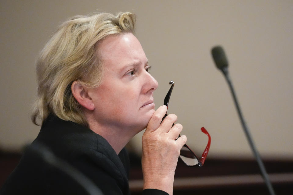 Special prosecutor Kari Morrissey listens during Alec Baldwin's pretrial hearing in his involuntary manslaughter trial over a fatal shooting on the set of the film, "Rust," in Santa Fe, N.M., Monday, July 8, 2024. (AP Photo/Ross D. Franklin, Pool)