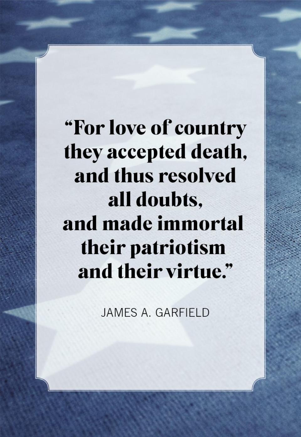 memorial day quotes james a garfield