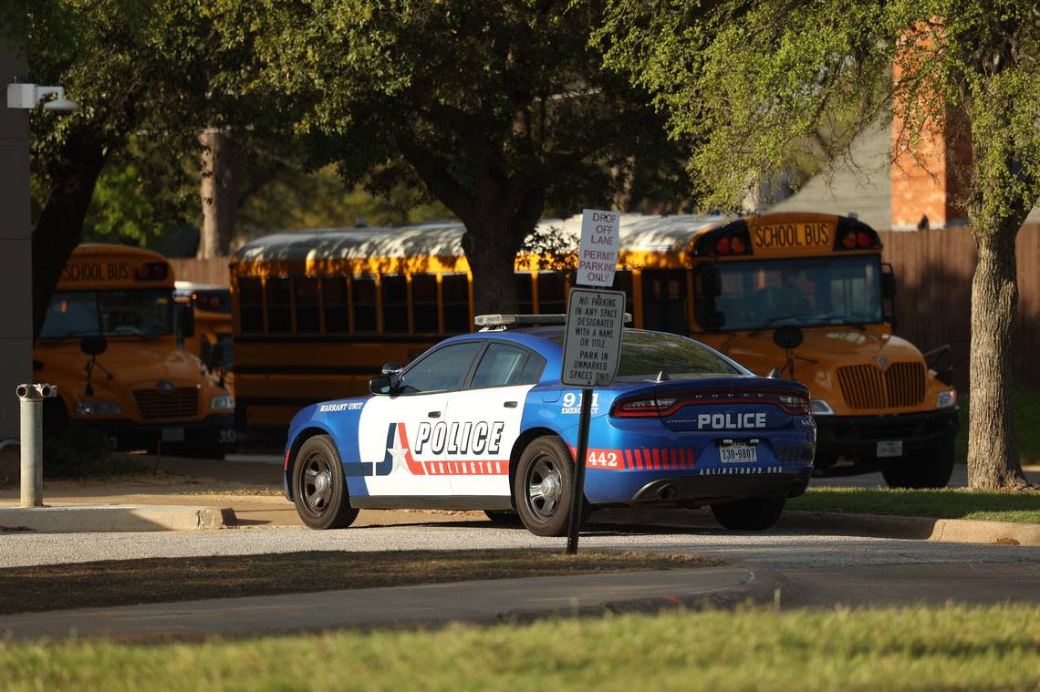 Lamar High School was on lockdown because of an on-campus shooting that killed one student and injured another Monday morning, March 20, 2023. A suspect is in custody, police and school officials said.