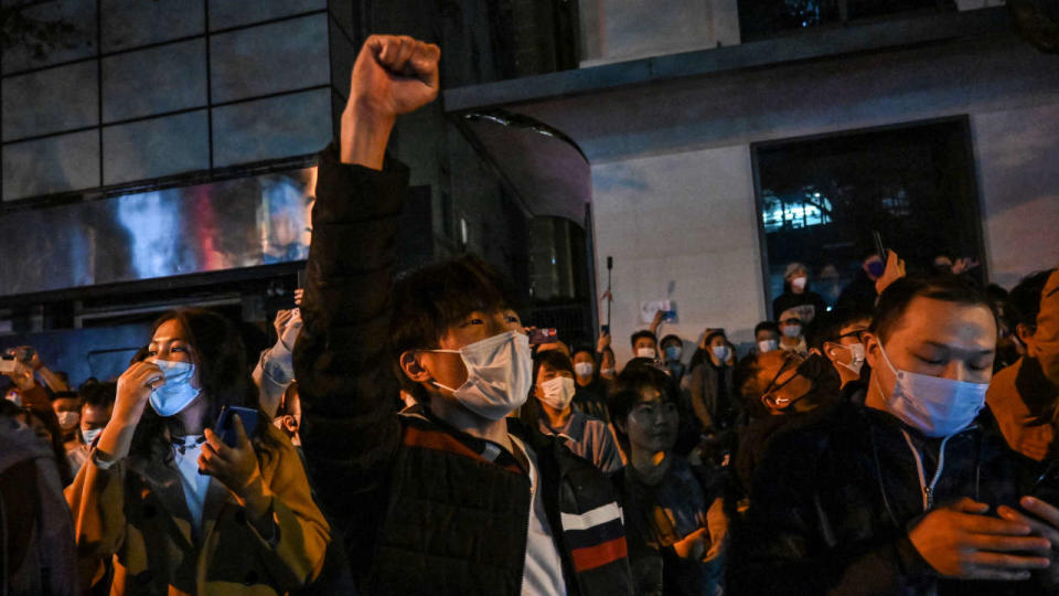 Manifestation à Shanghai le 27 novembre contre la politique « zéro-Covid ».