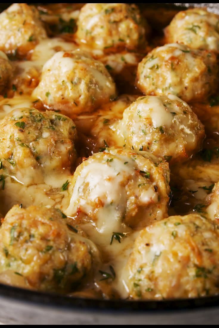 French Onion Chicken Meatballs