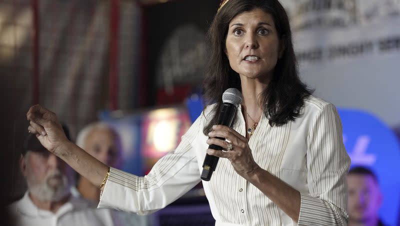 Republican presidential hopeful Nikki Haley speaks at a campaign event, Thursday, Sept. 7, 2023, in Boiling Springs, S.C.