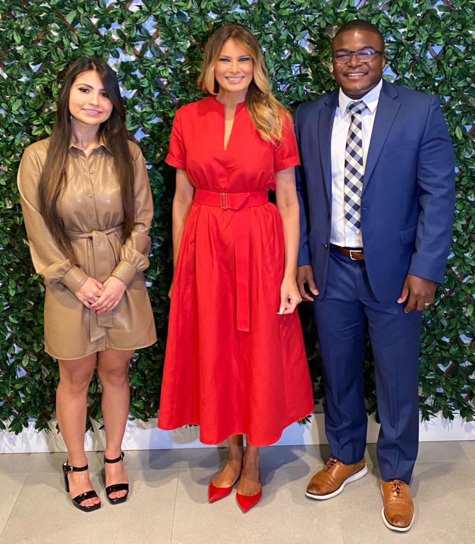 Melania Trump Makes Rare Post-White House Appearance at Palm Beach Foster Care Facility. Images via Place of Hope.